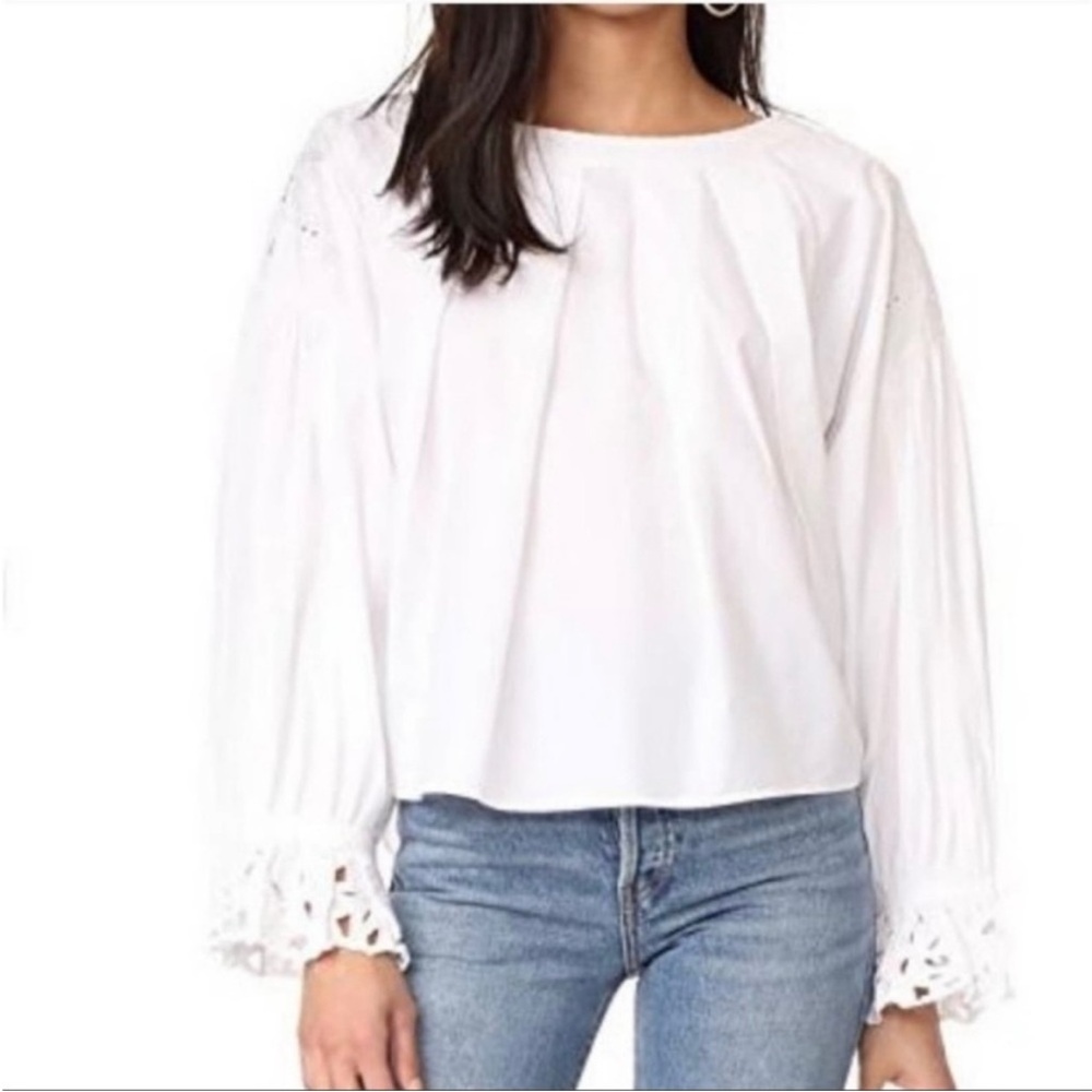 Free People Wishing Well Embroidered Dolman Sleeves Blouse Top small